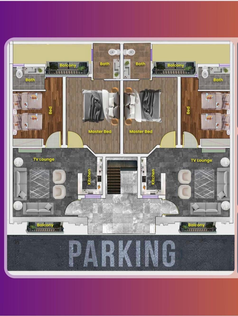Pine Homes two-bedroom townhouse floor plan
