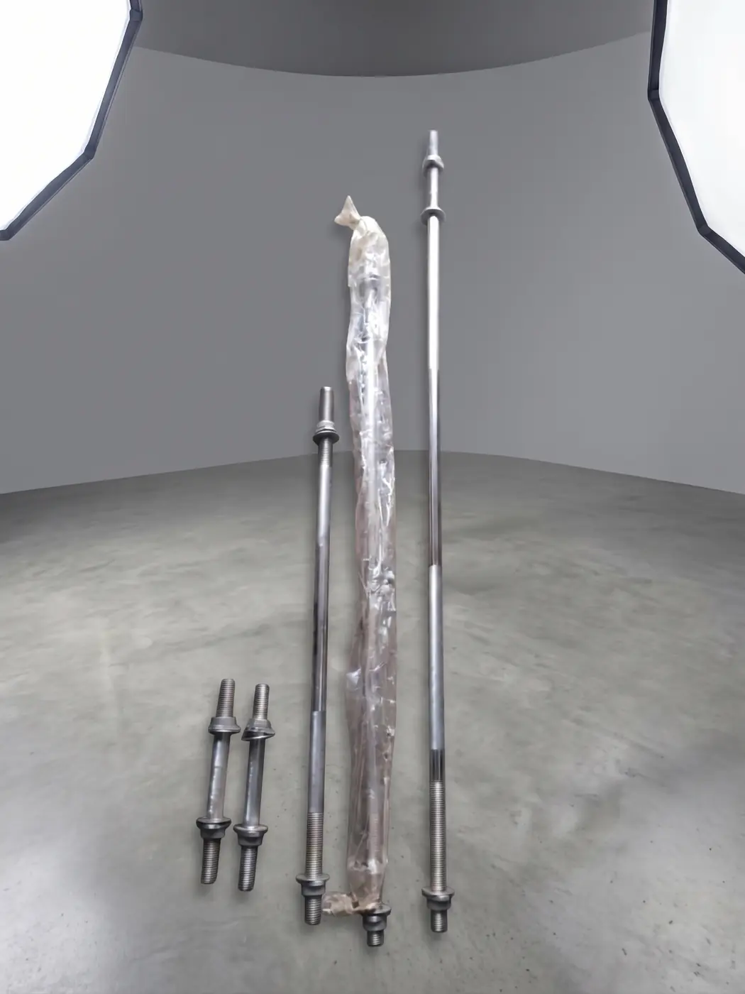 Long barbell rods and short dumbbell rods for weight training